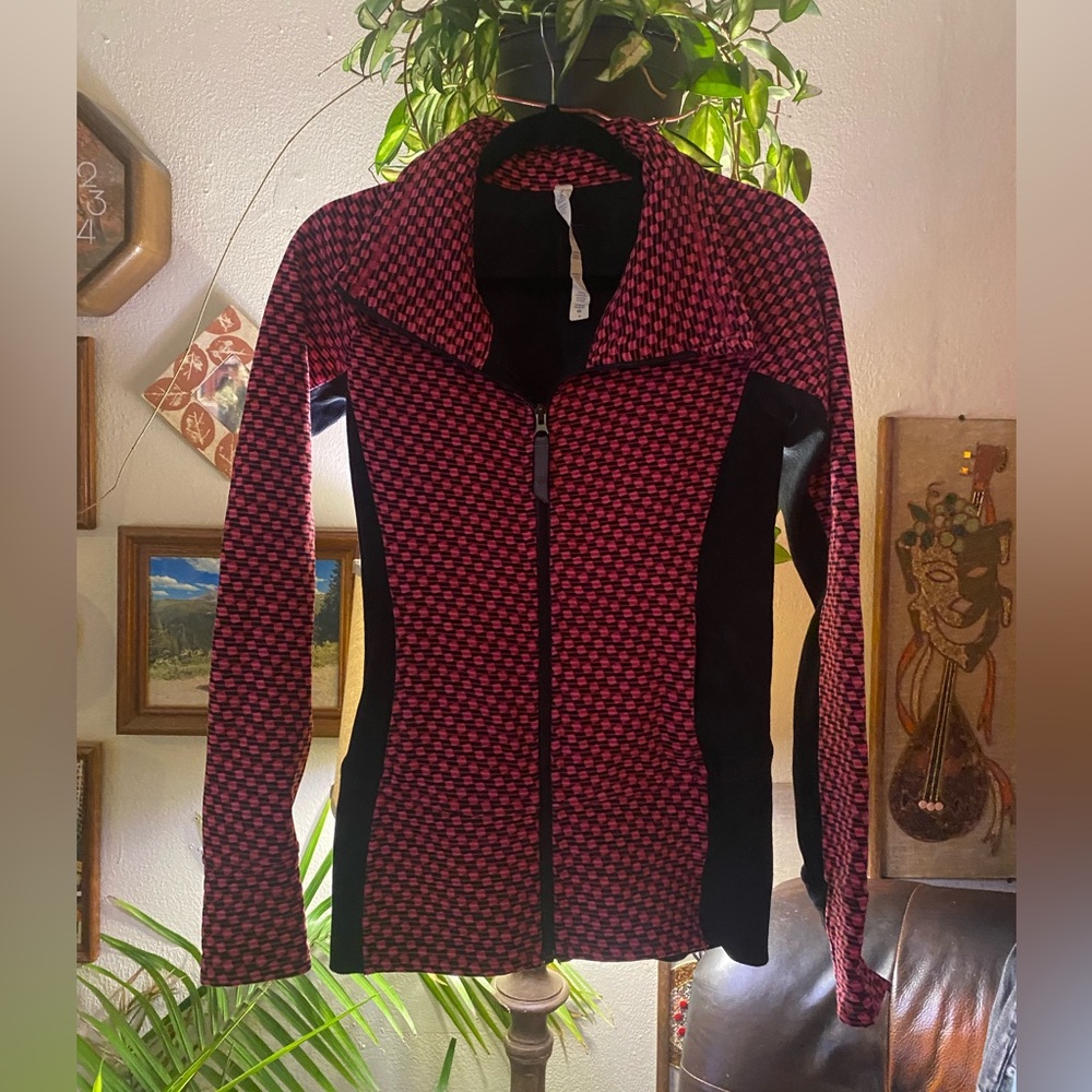 Pink and Black lululemon zip up jacket